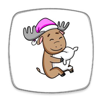 orignal doux avec oreiller et bonnet de couchage - Magnet carré - blanc - Devant