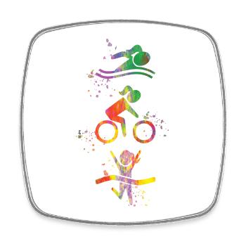 Watercolors Women Triathlon - Square fridge magnet - white - Front