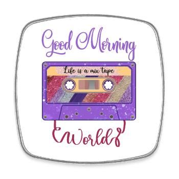 Retro Vintage 80's 90's Mixtape Kassette Teil - Viereckiger Kühlschrankmagnet - Weiß - Vorne