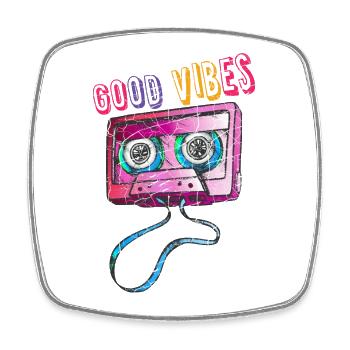 Retro Vintage Mixtape Kassette Kassette 80's 90's Kosten - Viereckiger Kühlschrankmagnet - Weiß - Vorne