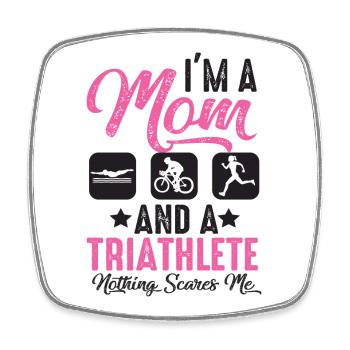 Je suis une mère et une triathlète - Magnet carré - blanc - Devant