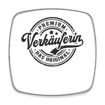 Verkäuferin Original Lustiges Kauffrau - Viereckiger Kühlschrankmagnet - Weiß - Vorne