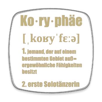 koryphäe in gold - Viereckiger Kühlschrankmagnet - Weiß - Vorne