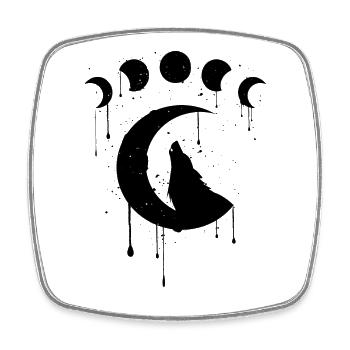 Occult Wolf Grunge Gothic Okkult Aesthetic - Square fridge magnet - white - Front