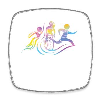 Watercolors Women Triathlon - Square fridge magnet - white - Front