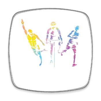 Watercolors Women Triathlon - Square fridge magnet - white - Front