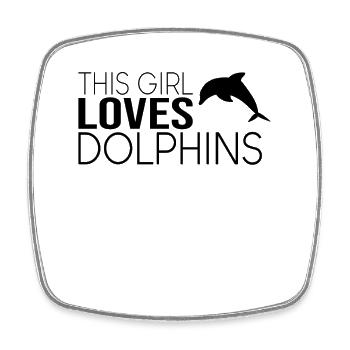 Cette fille aime les dauphins - Magnet carré - blanc - Devant