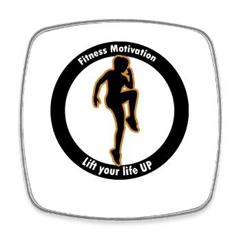Kraftsilhouette Fitness Motivation - Viereckiger Kühlschrankmagnet - Weiß - Vorne