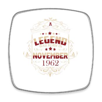 Dictons d’anniversaire novembre 1962 60 ans Homme - Magnet carré - blanc - Devant