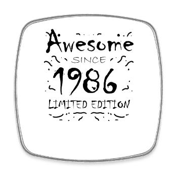 1986 - Fantastic since 1986 - Born in 1986 - Square fridge magnet - white - Front