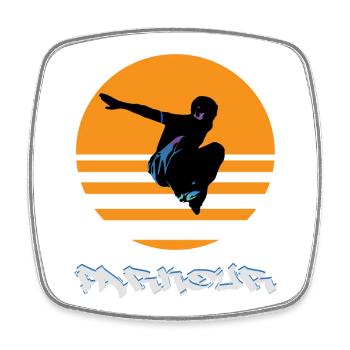 Parkour - Viereckiger Kühlschrankmagnet - Weiß - Vorne