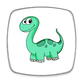 Dinosaur Motif - Square fridge magnet - white - Front