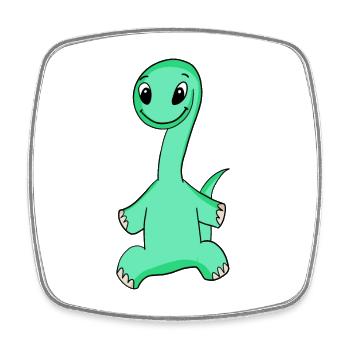 Dino Motif - Square fridge magnet - white - Front