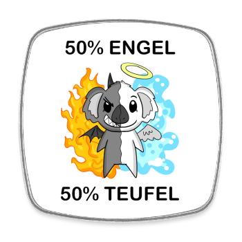 Koala - Engel und Teufel - Viereckiger Kühlschrankmagnet - Weiß - Vorne
