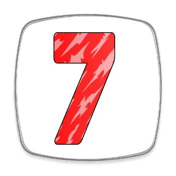 7 - Viereckiger Kühlschrankmagnet - Weiß - Vorne