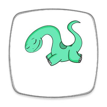 Dinosaur Motif - Square fridge magnet - white - Front
