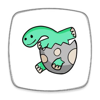 Motif Dino d’oeuf de dinosaure - Magnet carré - blanc - Devant