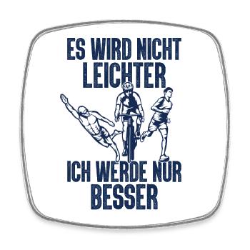 Es Wird Nicht Leichter Ich Triathlon - Viereckiger Kühlschrankmagnet - Weiß - Vorne