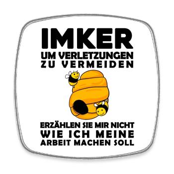 Imker Imkerei Honig Bienen - Viereckiger Kühlschrankmagnet - Weiß - Vorne