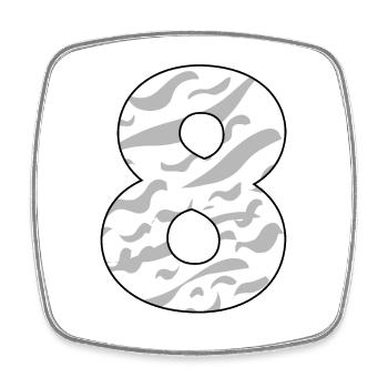 8 - Square fridge magnet - white - Front