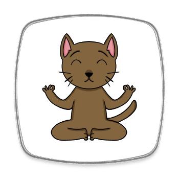 Chat de yoga Propriétaire de chat Abyssinian Cat - Magnet carré - blanc - Devant