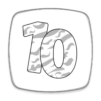 10 - Viereckiger Kühlschrankmagnet - Weiß - Vorne