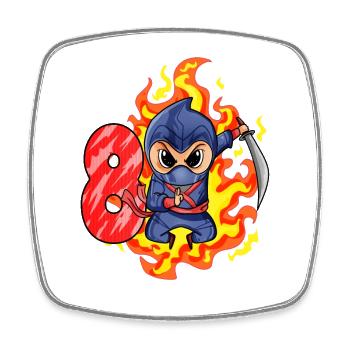 8th Birthday Boy 8 years old Ninja - Square fridge magnet - white - Front