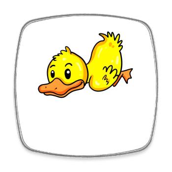 Canard - Magnet carré - blanc - Devant