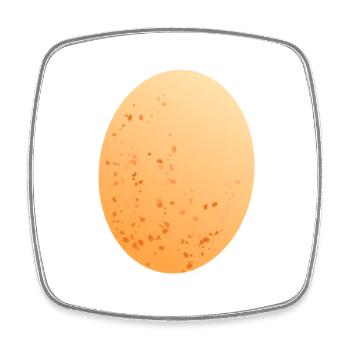 Oeuf oeuf poule - Magnet carré - blanc - Devant
