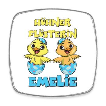 Hühner Flüsterin Emelie - Viereckiger Kühlschrankmagnet - Weiß - Vorne