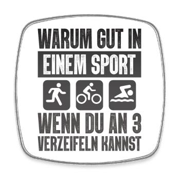 Warum Gut In Einem Sport Triathlon - Viereckiger Kühlschrankmagnet - Weiß - Vorne