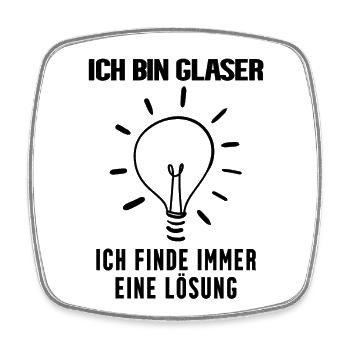 Glaser Beruf Ausbildung - Viereckiger Kühlschrankmagnet - Weiß - Vorne