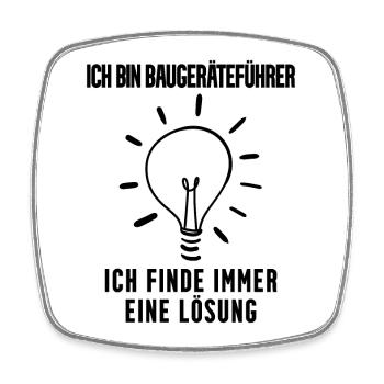 Baugeräteführer - Viereckiger Kühlschrankmagnet - Weiß - Vorne
