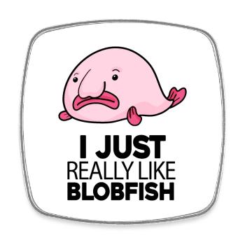 Blobfish Fish - Square fridge magnet - white - Front