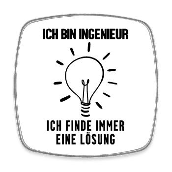 Ingenieur - Viereckiger Kühlschrankmagnet - Weiß - Vorne