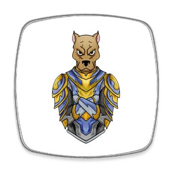 Ritter Hund in Mittelalterliche Rüstung - Viereckiger Kühlschrankmagnet - Weiß - Vorne