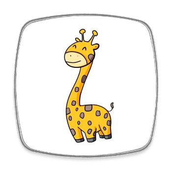 Lustige Komische Giraffe - Viereckiger Kühlschrankmagnet - Weiß - Vorne