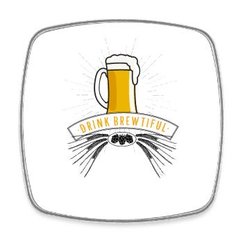 beer craft wheat cheers drink beer brewtiful lol - Square fridge magnet - white - Front