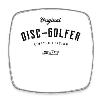 Disc Golf Limited Edition Lustiges Disc Golfer - Viereckiger Kühlschrankmagnet - Weiß - Vorne