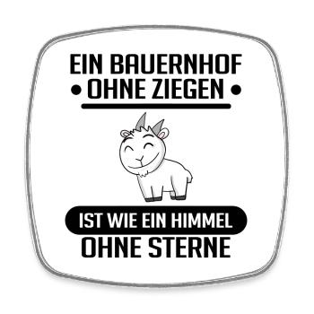 Ziege Ziegenbock Bock - Viereckiger Kühlschrankmagnet - Weiß - Vorne
