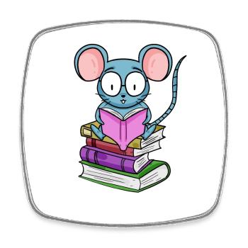 Lesen Buch Bücher Leser Geschenk - Viereckiger Kühlschrankmagnet - Weiß - Vorne