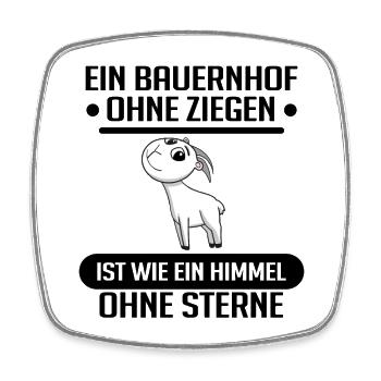 Ziege Ziegenbock Bock - Viereckiger Kühlschrankmagnet - Weiß - Vorne