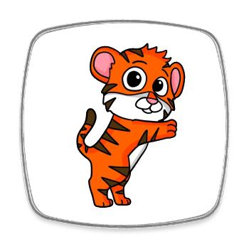 Niedlicher Tiger - Viereckiger Kühlschrankmagnet - Weiß - Vorne