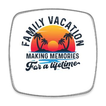 Family Vacation Making Memories Together - Square fridge magnet - white - Front