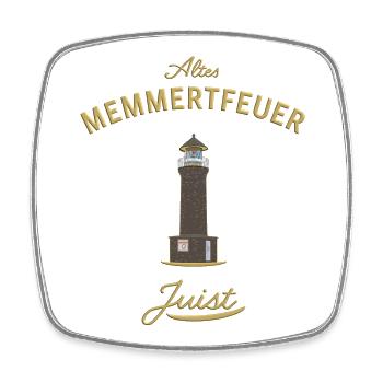 Juist, Leuchtturm Altes Memmertfeuer - Viereckiger Kühlschrankmagnet - Weiß - Vorne