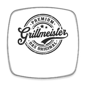 Griller Original BBQ Lustiges Grillen - Viereckiger Kühlschrankmagnet - Weiß - Vorne