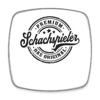Schach Original Schachmeister Lustiges Schachspiel - Viereckiger Kühlschrankmagnet - Weiß - Vorne