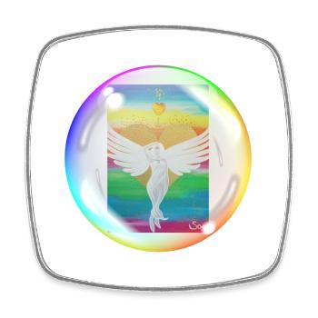 Rainbow Angel of Love Sonja Ariel von Staden - Square fridge magnet - white - Front