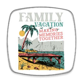 Family Vacation Making Memories Together - Viereckiger Kühlschrankmagnet - Weiß - Vorne