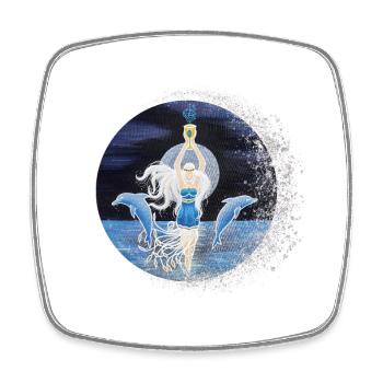 Göttin des Meeres Glitzer - Sonja Ariel von Staden - Viereckiger Kühlschrankmagnet - Weiß - Vorne